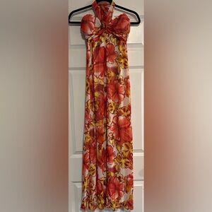 Y2K Xhilaration Floral Halter Maxi Dress, size Small
